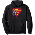 Sudaderas negras de encaje con capucha Superman con logo talla S para mujer 