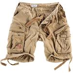 Surplus Hombres Airborne Vintage Pantalones Cortos Lavado Beige tamaño 4XL
