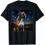 Surrealismo Noche estrellada Perro bóxer Camiseta