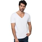 Camisetas blancas de algodón de cuello pico tallas grandes con escote V talla 3XL para hombre 