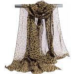 Pañuelos Estampados de gasa de otoño leopardo para mujer 