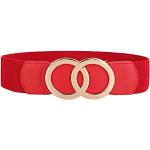 Cinturones elásticos rojos de cuero largo 130 para mujer 
