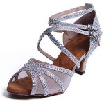 Zapatos de goma de baile latino con tacón hasta 3cm con pedrería talla 37 para mujer 