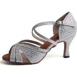 Zapatos de goma de baile latino con pedrería talla 40 para mujer 