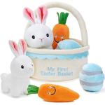 SZIVYSHI Baby 's My First Easter Basket Playset de peluche de dibujos animados de peluche para niños y niñas, 4 piezas