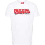 Camisetas blancas de algodón de cuello redondo tallas grandes manga corta con cuello redondo con logo Diesel talla XXL para hombre 