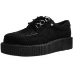 T.U.K. Anarchic Creeper - Zapatos Hombre y Mujer - Color Black Vegan Suede - Zapatos con Cordones Estilo Puck, Gótico y Rockero - Talla EU38