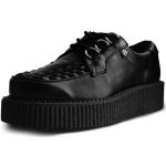 T.U.K. Anarchic Creeper - Zapatos Hombre y Mujer - Colour Black Vegan Leather - Zapatos con Cordones Estilo Puck, Gótico y Rockero - Talla EU40