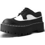 T.U.K. Double Decker Brogue - Zapatos Hombre y Mujer - Color Black and White TUKskin™ - Zapatos con Cordones - Talla EU43