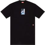 Camisetas negras de algodón de manga corta rebajadas manga corta con cuello redondo con logo Diesel talla S para hombre 