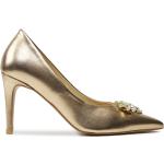 Zapatos dorados de piel de tacón rebajados con tacón de aguja floreados Baldowski talla 35 para mujer 