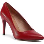 Zapatos rojos de piel de tacón rebajados con tacón de aguja floreados R.Polański talla 35 para mujer 
