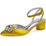Zapatos peep toe amarillos de verano acolchados talla 35 para mujer 