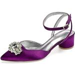 Zapatos peep toe lila de verano acolchados talla 41 para mujer 