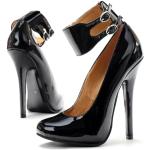 Zapatos negros de charol de tacón con hebilla con tacón más de 9cm talla 45 para mujer 