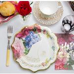 Platos multicolor para fiestas vintage floreados Talking tables en pack de 12 piezas para 12 personas 