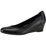 Zapatos negros de cuero de tacón con tacón de cuña con tacón de 3 a 5cm acolchados Tamaris talla 35 para mujer 