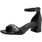 Sandalias negras de sintético de tiras con hebilla con tacón de 5 a 7cm Tamaris talla 38 para mujer 