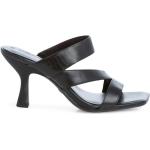 Sandalias negras de cuero de cuero rebajadas de punta abierta Tamaris talla 37 para mujer 