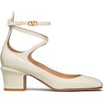Zapatos blancos de cuero de tacón con tacón cuadrado con tacón de 7 a 9cm con logo Valentino Garavani talla 40,5 para mujer 