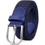 Cinturones elásticos azules de poliester largo 120 trenzados con trenzado para hombre 