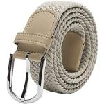 Cinturones elásticos beige de poliester largo 130 trenzados con trenzado para hombre 