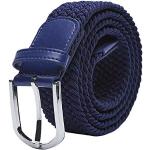 Cinturones elásticos azules de poliester largo 100 trenzados con trenzado para hombre 