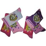 Tangled Rapunzel - Pack de 6 pares de calcetines para niña con estrellas blanco/rosa/violeta de la serie para niños (23/26)