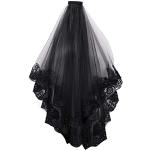 Velos negros de encaje de novia  Novia góticos de encaje con bordado talla XL para mujer 
