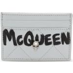 Monedero blancos de cuero con logo Alexander McQueen para mujer 