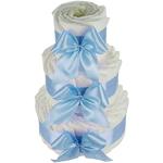 Tarta de pañales DIY para diseñar usted mismo, regalo de nacimiento para chicas jóvenes (3 pisos, azul)