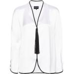 Blusas blancas de seda de manga larga manga larga Armani Giorgio Armani con borlas talla 3XL para mujer 