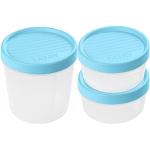 Tatay Set de 3 Fiambreras de Alimentos, 2 x 0.5L, 1 x 1L, Tapa de Rosca, Libre de BPA, Apto Microondas y Lavavajillas, Color Azul