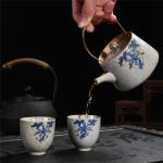Tazas marrones de cerámica de té  vintage 