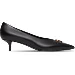 Zapatos negros de cuero de tacón con logo Burberry talla 36 para mujer 