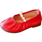 Sandalias rojas de goma de tiras con velcro informales con lentejuelas talla 24 para bebé 