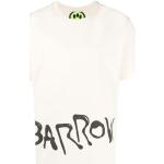 Camisetas estampada blancas de algodón manga corta con cuello redondo con logo Barrow para mujer 