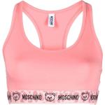 Sujetadores deportivos rosas de algodón rebajados con logo MOSCHINO talla L para mujer 