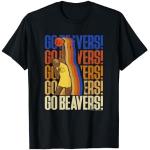Teen Wolf Go Beavers Werewolf Basketball Retro Text Stack Camiseta