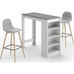 Temahome - Mesa-bar y sillas altas a-cocoon Blanco y Hormigón - Gris claro - blanco y hormigón - gris claro