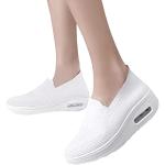 Zapatillas antideslizantes blancas de tela de verano informales acolchadas talla 35 para mujer 