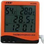 Victor - Termometro digital con sonda exterior, higrometro y función de alarma VC230A