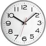 TFA Reloj de Pared electrónico Plata de 280 mm, Blanco