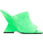 Sandalias verdes de ante de tacón rebajadas de punta cuadrada The Attico talla 38 para mujer 