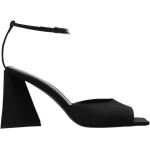 Sandalias negras de cuero de tiras rebajadas de punta cuadrada The Attico talla 37,5 para mujer 