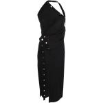 Vestidos negros espalda descubierta rebajados con escote asimétrico The Attico con tachuelas talla XS para mujer 