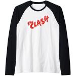 The Clash - Logotipo rojo rayado Camiseta Manga Raglan