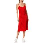 Vestidos rojos de seda de seda tallas grandes informales talla 3XL para mujer 