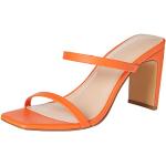 Sandalias naranja de tacón de punta cuadrada talla 39,5 para mujer 