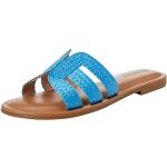 Sandalias planas azules de rafia talla 39 para mujer 